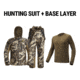 Tidewe Altus Ultra Silent Hunting Suit and Merino 150 Wool Base Layer Bundle, HC002-NGM-TE-HL001-DW-S-TE