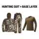 Tidewe Altus Ultra Silent Hunting Suit and Merino 150 Wool Base Layer Bundle, HC002-NGS-TE-HL001-DW-L-TE