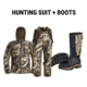 Tidewe Altus Ultra Silent Water Resistant Hunting Suit and Neoprene Rain Boots Bundle, HC002-NGS-TE-BT020-RG12-V2-TE