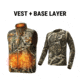 Tidewe ThermCore Mens Heated Polar Fleece Hunting Vest and Merino 150 Wool Base Layer Bundle, VTC003-TKS-TE-HL001-DW-S-TE