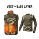 Tidewe ThermCore Mens Heated Polar Fleece Hunting Vest and Merino 150 Wool Base Layer Bundle, VTC003-VW2XL-TE-HL001-DW-3XL-TE