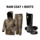 Tidewe Waterproof Breathable Lightweight Rain Coat &amp; Pant and Rubber Boots for Men Bundle, RS002-NEM-V2-TE-BT010-BK-12