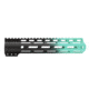 Tiger Rock AR-15 Angle Cut Clamp On M-Lok 10in Handguard, Black Base, Cerakote, Gradient, Robins Egg, Medium, FMLUS-10D-RGB-GRADIENT