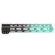 Tiger Rock AR-15 Angle Cut Clamp On M-Lok 12in Handguard, Black Base, Cerakote, Gradient, Robins Egg, Medium, FMLUS-12D-RGB-GRADIENT