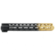 Tiger Rock AR-15 Angle Cut Clamp On M-Lok 15in Handguard, Black Base, Cerakote, Gradient, Gold, Medium, FMLUS-15D-GLD-GRADIENT