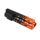 Tiger Rock AR-15 Angle Cut Clamp On M-Lok 7in Handguard, Black Base, Cerakote, Gradient, Organge, Medium, FMLUS-7D-ORG-GRADIENT