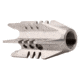 Tiger Rock Booster Flash Hider, AR 9mm, 1/2x36iThread Pictch, Silver, Small, MBK49S#