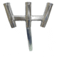 Tigress GS Trident Rod Holder - Bent Butt - Polished Aluminum 71810