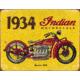 Tin Signs 1934 Indian Motorcycles, 16in X 12.5in Reproduced From Authentic, Vintage Advertising, 1929