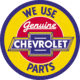 Tin Signs Chevy Genuine Parts, 11.75in Diameter, Reproduced From Authentic, Vintage Advertising, 1072