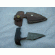 Titan 15N20/1095 Damascus Steel Fixed Knife, TD-008, Bull Horn Handle, 3in. Blade TDK-8