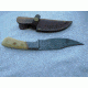 Titan 15N20/1095 Damascus Steel Fixed Knife, TD-047, Damascus Bolster, Camel Bone Handle, 6in. Blade TDK-47