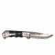 Titan 15N20/1095 Damascus Steel Fixed Knife, TD-051, Bull Horn, Bolster Damascus Handle, 4.2in. Blade TDK-51