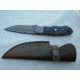 Titan 15N20/1095 Damascus Steel Fixed Knife, TD-053, Bull Horn Handle, 4.2in. Blade TDK-53