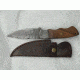 Titan 15N20/1095 Damascus Steel Fixed Knife, TD-059, Walnut Wood Handle, 4.2in. Blade TDK-59