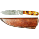 Titan Damascus Fixed Blade Knives, Overall Length - 7.3 in, Blade Length - 3.8 in, Handle Material - Burnt Camel Bone TD -102