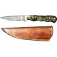Titan Damascus Fixed Blade Knife, Ram Horn TD -101