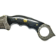 Titan International Knives Damascus Karambit With Black Canvas Micarta Scales - Double Edge Karambit, 3.5in Blade, 7.4in TD-197