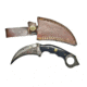 Titan International Knives Damascus Karambit With Black Canvas Micarta Scales - Double Edge Karambit, 3.5in Blade, 7.4in TD-197