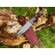 Titan International Knives TD-710 Hunting Fixed Blade Knives, 5in, High Carbon Damascus Steel, Straight Edge, Buck Engraved Walnut Scales Handle, TD-710