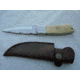 Titan J2 Japanese Steel Fixed Knife, TJ-014, Bolster Damascus, Micarta Tan Handle, 4.2in. Blade TJK-14