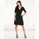 Toad&amp;Co Cue Wrap Cafe Short Sleeve Dress, Black, Extra Large, T1772808-100-XL