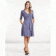 Toad&amp;Co Cue Wrap Cafe Short Sleeve Dress, Blueberry Batik Dot Print, Medium T1772808-424-M