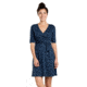 Toad&amp;Co Cue Wrap Cafe Short Sleeve Dress, Nightsky Line Print, L, T1772808-919-L
