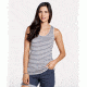 Toad&amp;Co Lean Layering Womens Tank, Smoke Balanced Stripe, Large T1111500-033-L