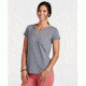 Toad&amp;Co Sambasta Women's Short Sleeve Tee, Smoke Lean Stripe, Large T1002802-015-L