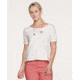 Toad&amp;Co Tissue Crop Womens Short Sleeve Tee, Egret Geo Seed Print, Extra Small T1002803-103-XS