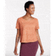 Toad&amp;Co Tissue Crop Womens Short Sleeve Tee, Papaya Geo Seed Print, Large T1002803-605-L