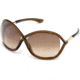 Tom Ford FT0009 Sunglasses - Shiny Dark Brown Frame Color, Gradient Brown Lens Color
