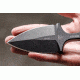 Tops Knives I Stick Fixed Blade Knife,3.50in Black 1075 RC 56-58 Steel,Black Canvas Micarta Handle, Black ISTK-01
