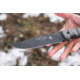Tops Knives Longhorn Bowie Micarta Fixed Blade Knife, w/Black River Wash and RMT, Black, 6.75in, LONGB-06