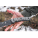 Tops Knives Longhorn Bowie Micarta Fixed Blade Knife, w/Black River Wash and RMT, Black, 6.75in, LONGB-06
