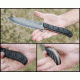 Tops Knives Silent Hero Fixed Blade Knife, w/Smooth Scales, Black, 6.38in, HERO-04