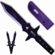 Toro Knives Barbaro Black Throwing Knives, 15.63in Overall, 9.25in Black Powder 3Cr13 Blade, SS Handle, Nylon Sheath, 85