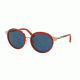 Tory Burch TY6042Q Sunglasses 310980-52 - Gold/Red Frame, Blue Solid Lenses