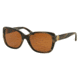 Tory Burch TY7086A Sunglasses 153073-55 - Dark Brown Horn Frame, Amber Solid Lenses