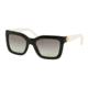 Tory Burch TY7089 Single Vision Prescription Sunglasses TY7089-144511-53 - Lens Diameter 53 mm, Frame Color Black Ivory