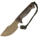 Treeman Combat Knives Path Finder Coyote Leather Fixed Blade Knife, 4.25in, Standard Edge, Green, Canvas Micarta Handle TCK035