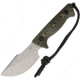 Treeman Combat Knives Path Finder Kydex Sheath Fixed Blade Knife, 4.25in, Standard Edge, Green and Black Micarta Handle TCK032