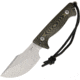 Treeman Combat Knives Path Finder Leather Sheath Fixed Blade Knife, 4.25in, Standard Edge, Green and Black, Micarta Handle TCK033