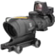 Trijicon 4x32 ACOG Rifle Scope, Dual Illuminated Amber Crosshair .223 Reticle w/ Colt Knob Thumbscrew Mount &amp; LED 3.25 MOA Red Dot RMR Type 2, Black, 100551