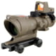 Trijicon 4x32 ACOG Rifle Scope, Dual Illuminated Red Chevron .223 Reticle w/ Colt Knob Thumbscrew Mount &amp; LED 3.25 MOA Red Dot RMR Type 2, Cerakote FDE, 100570