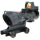 Trijicon 4x32 ACOG Rifle Scope, Dual Illuminated Red Chevron .223 Reticle w/ Colt Knob Thumbscrew Mount &amp; LED 3.25 MOA Red Dot RMR Type 2, Cerakote Gray, 100568