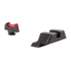 Trijicon Fiber Optic Pistol Front/Rear Sight Set, Red Fiber Stick, Glock 42/43, Black, 601029