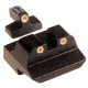 Trijicon Bright &amp; Tough Night Sight Set for S&amp;W, 10mm Long Rear, 3 Dot, Green Front, Orange Rear SA14O