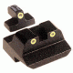 Trijicon Bright &amp; Tough Night Sight Set for S&amp;W, 10mm Long Rear, 3 Dot, Green Front, Yellow Rear SA14Y